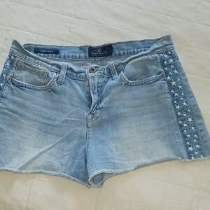 Lucky Brand Women's Star-Studded Light Blue Jean Shorts